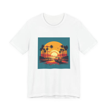 Coastline Drive retro vintage art unisex t-shirt with vintage surf trip design