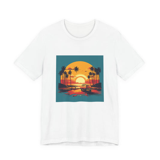 Coastline Drive retro vintage art unisex t-shirt with vintage surf trip design