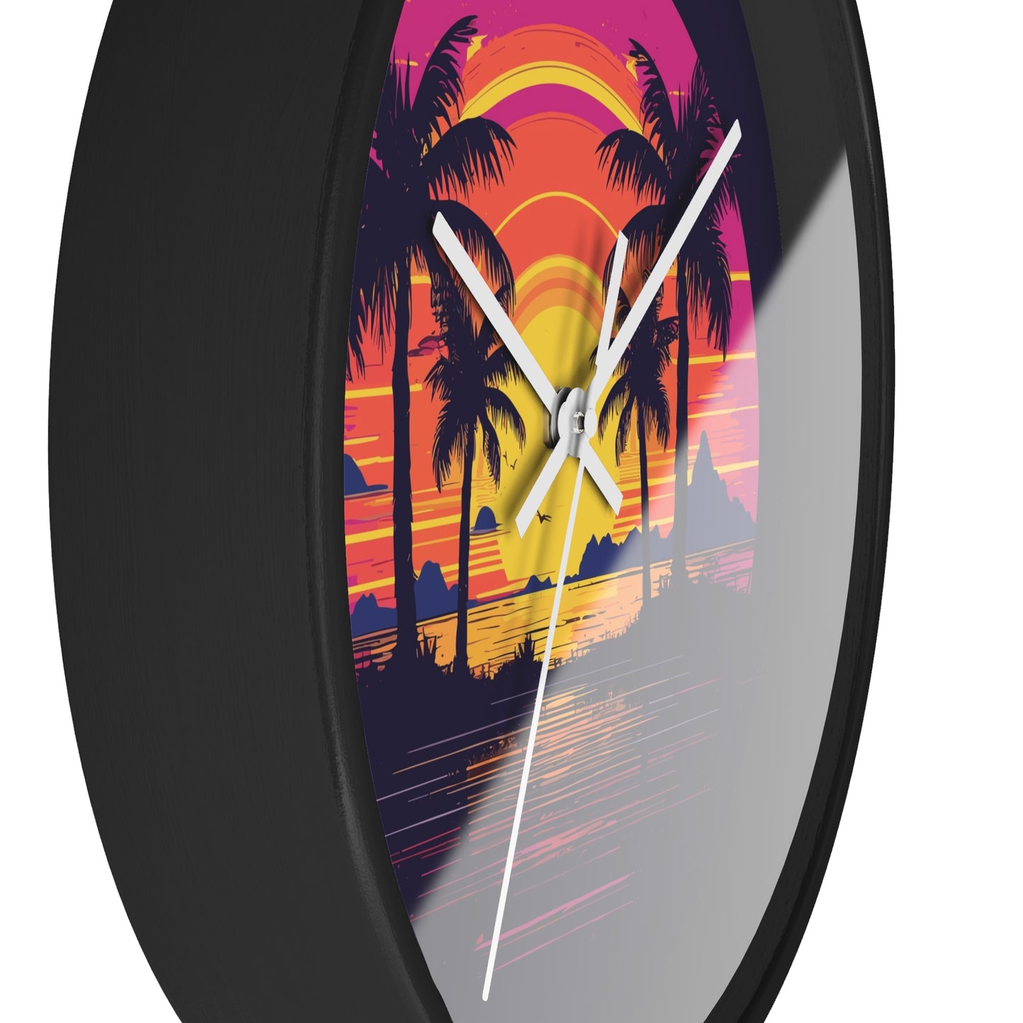 Neon Lagoon Wall Clock