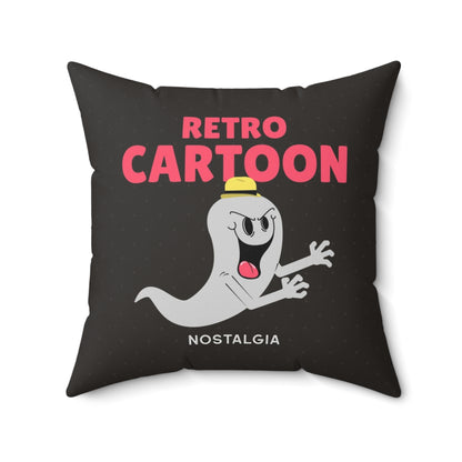 Retro Cartoon Ghost Throw Pillow