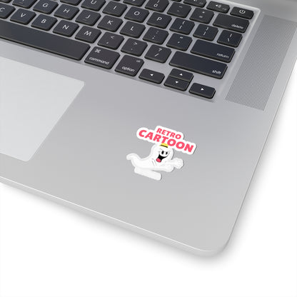 Retro Cartoon Ghost Kiss-Cut Sticker