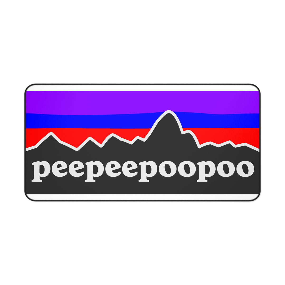 PeePeePooPoo Funny Desk Mat | Gamer Mouse Pad | Parody Outdoor Style Desk Pad | Gaming Setup Desk Mat