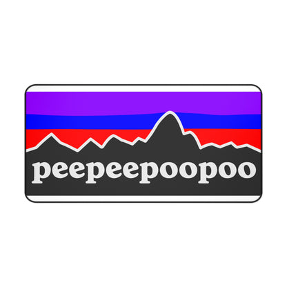 PeePeePooPoo Funny Desk Mat | Gamer Mouse Pad | Parody Outdoor Style Desk Pad | Gaming Setup Desk Mat