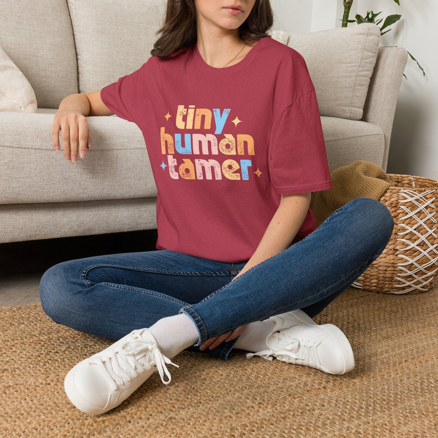 Tiny Human Tamer Retro Parenting Tee