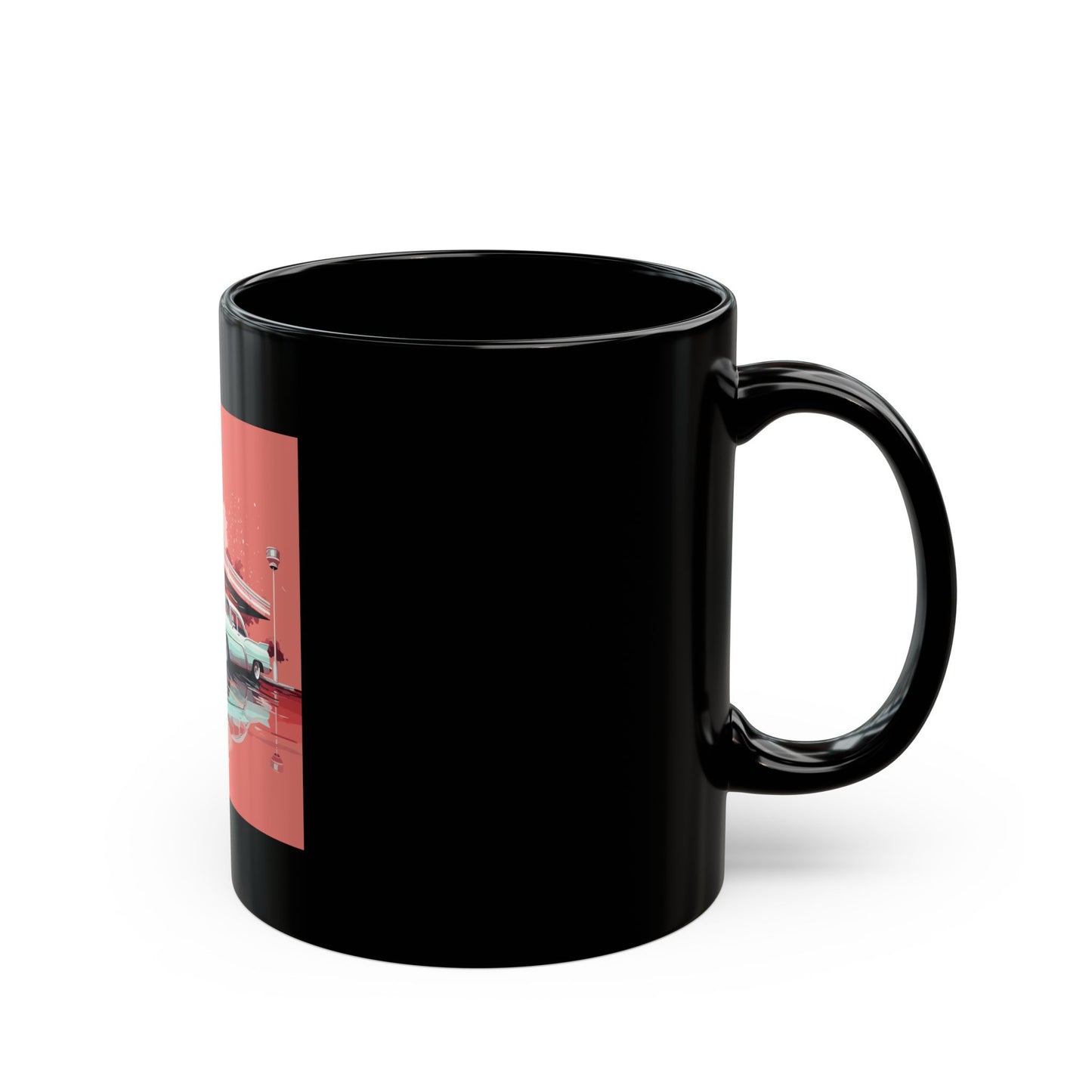 Chrome & Neon Diner Black Mug
