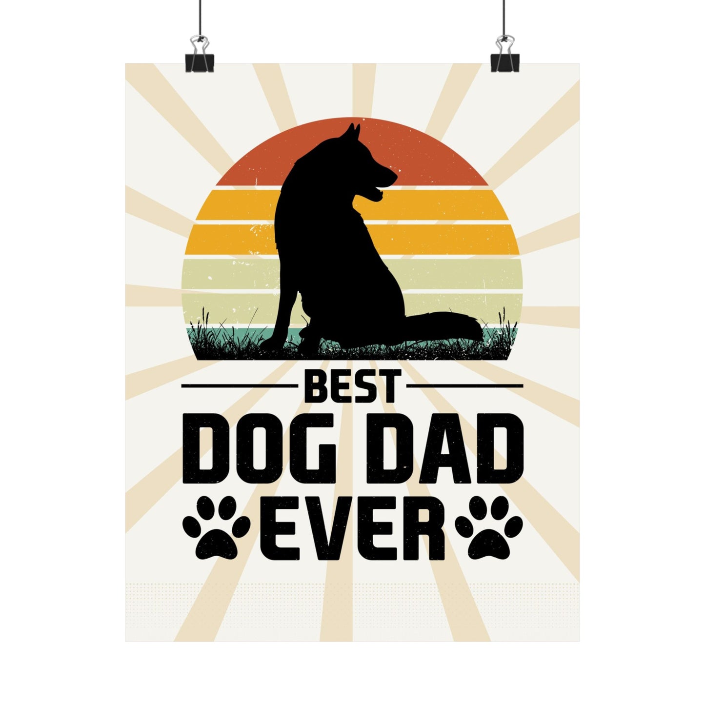 Best Dog Dad Ever Retro Poster