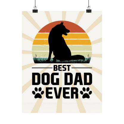 Best Dog Dad Ever Retro Poster