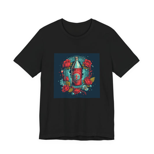 Soda & Roses retro vintage art unisex t-shirt with vintage soda pop design