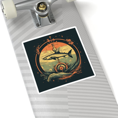 Shark Compass Sticker