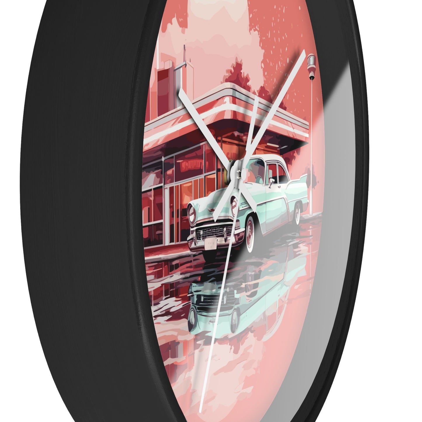 Chrome & Neon Diner Wall Clock