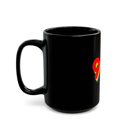 90's Rainbow Black Mug