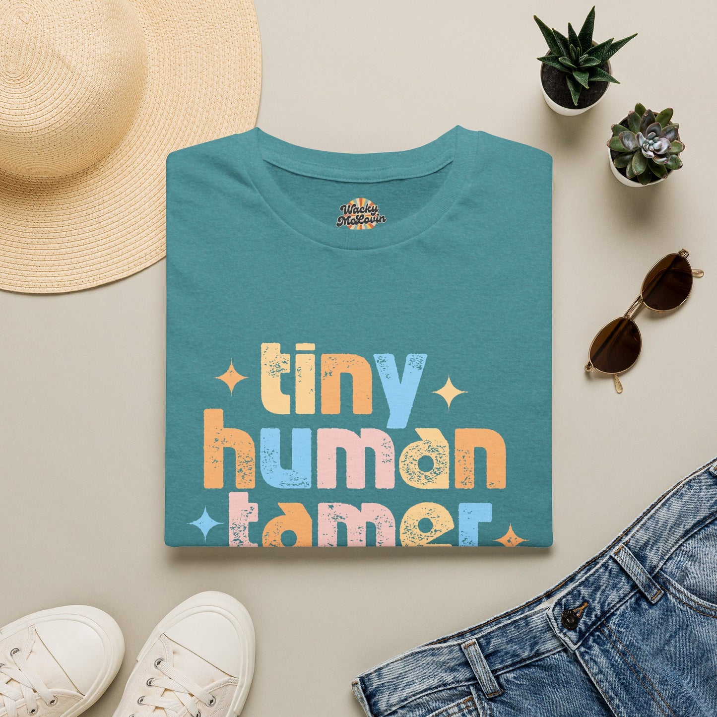 Tiny Human Tamer Retro Parenting Tee