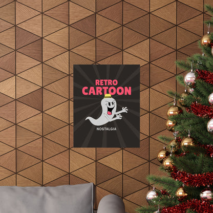 Retro Cartoon Ghost Retro Poster