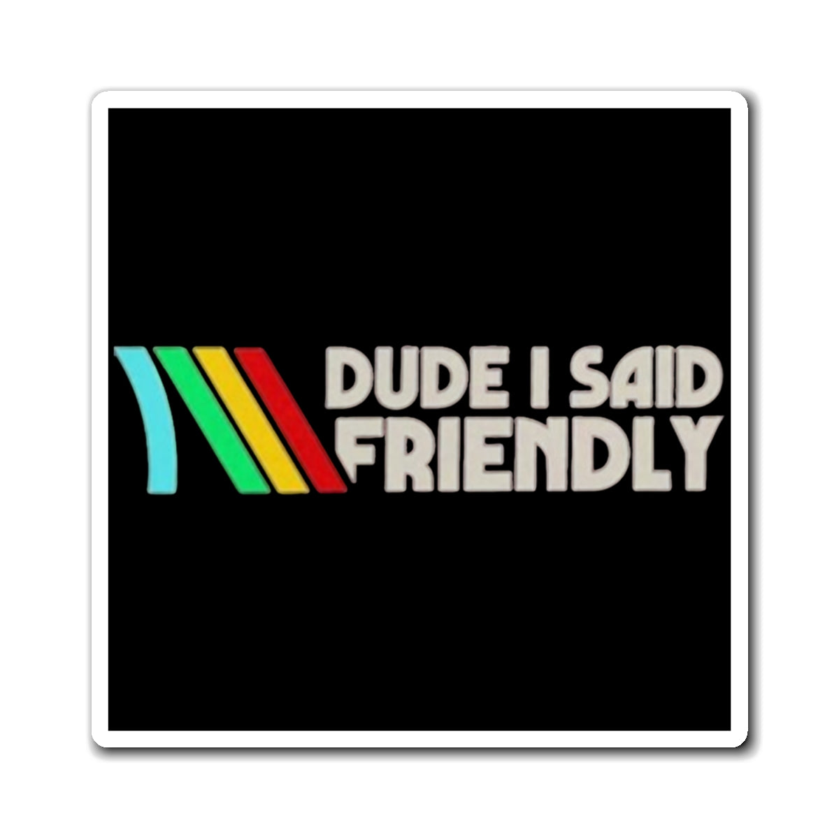 Dude I Said Friendly Fridge Magnet | Retro Gamer Humor | 3x3 4x4 6x6