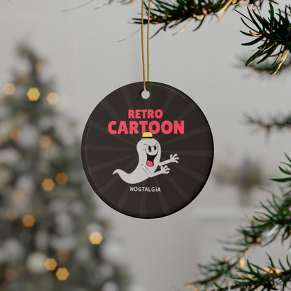 Retro Cartoon Ghost Ceramic Ornament