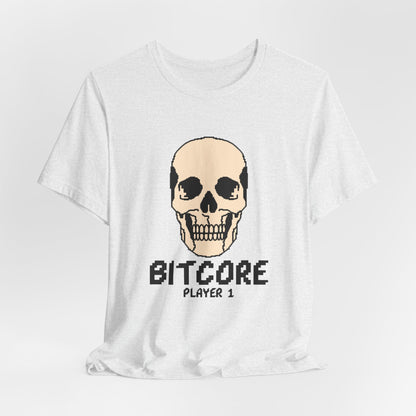Bitcore Player 1 Pixel Skull Tee