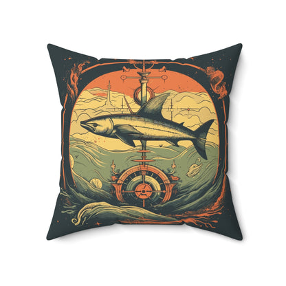 Shark Compass Throw Pillow