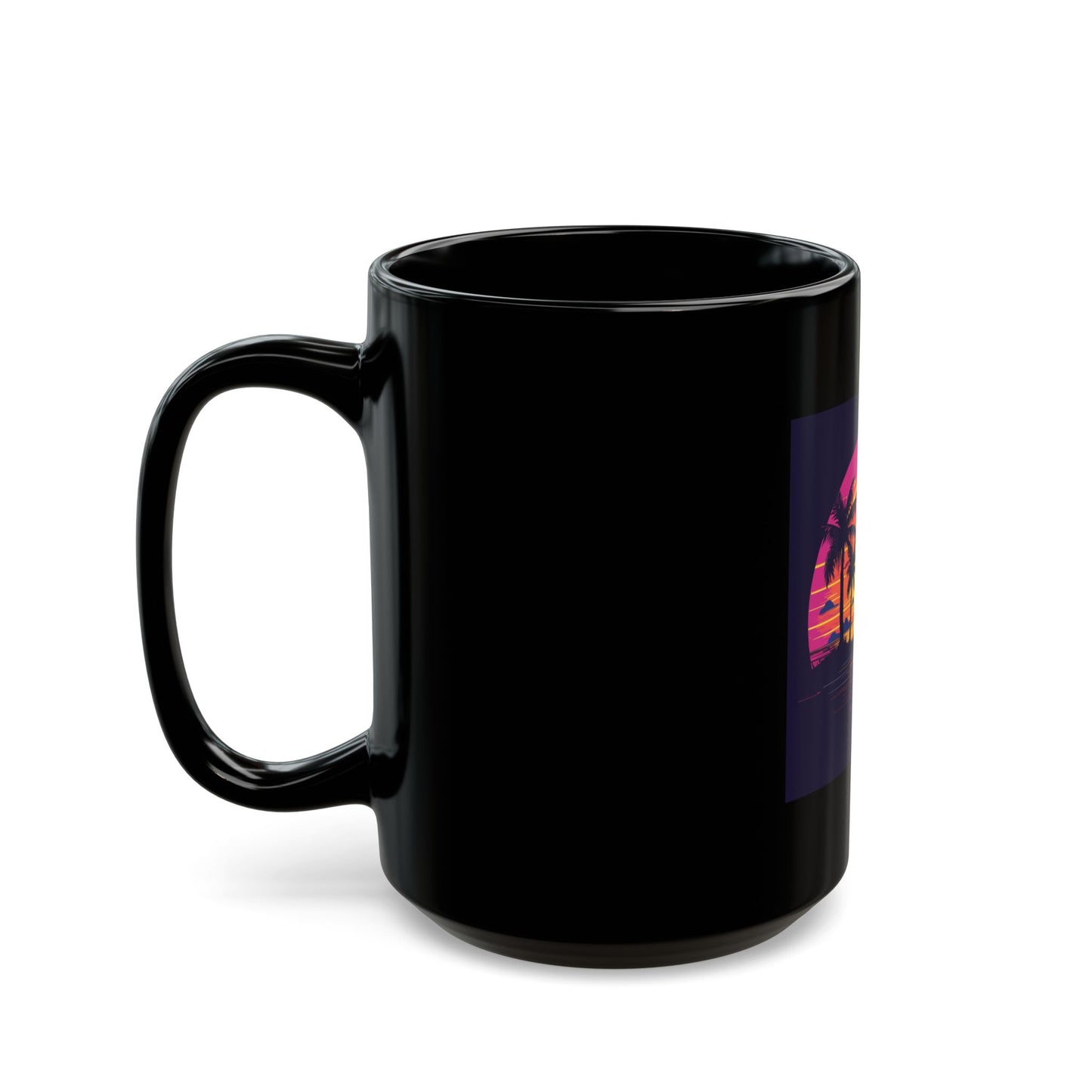 Neon Lagoon Black Mug