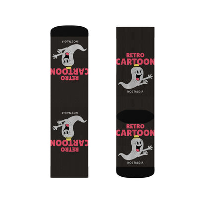 Retro Cartoon Ghost Crew Socks