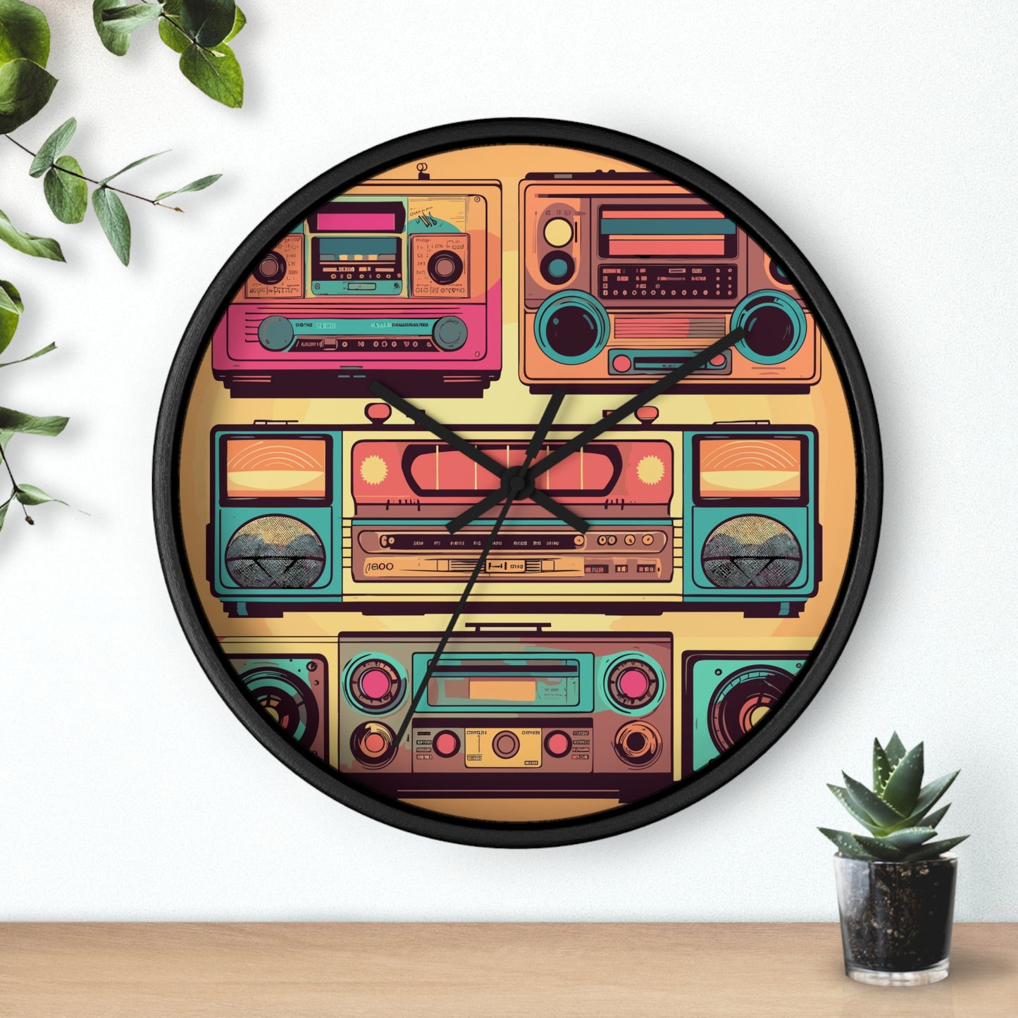 Boombox Collection Wall Clock