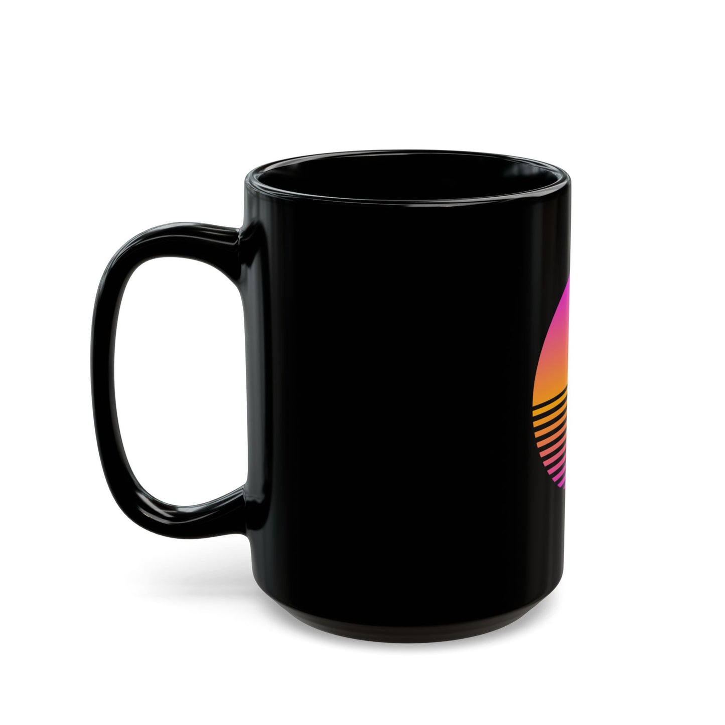 Sunset Grid Black Mug