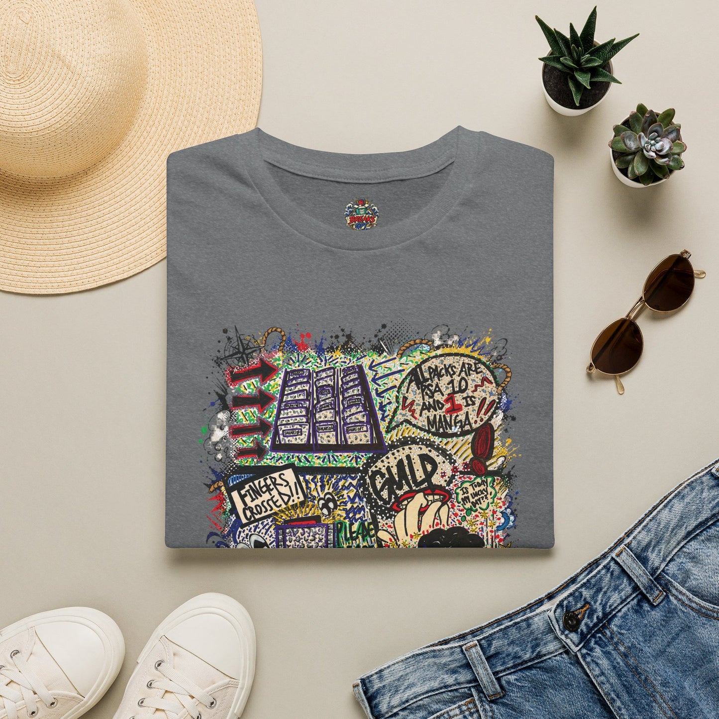 BreaksGPT Manga Card Breaker T-Shirt | Pirate Trading Card Graphic Tee Color Version