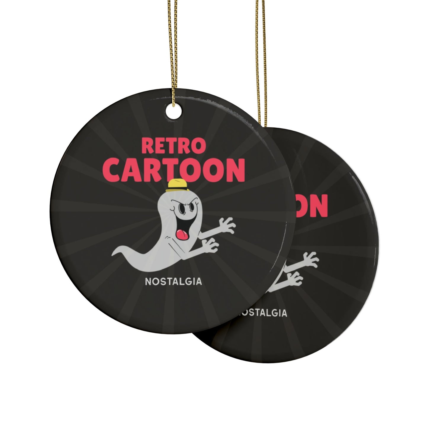 Retro Cartoon Ghost Ceramic Ornament