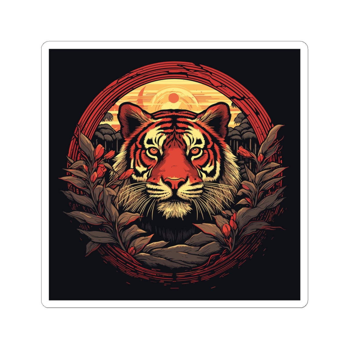 Tiger Wreath Sticker
