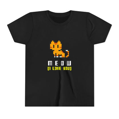 MEOW I Love You youth tee with retro print