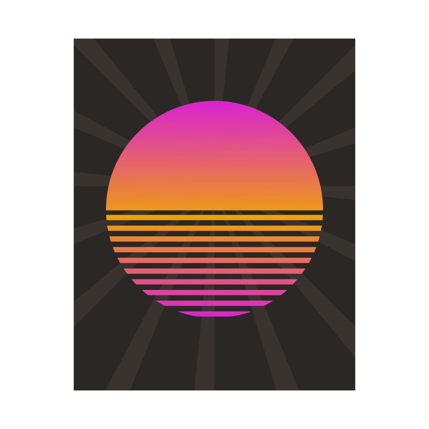 Sunset Grid Retro Poster