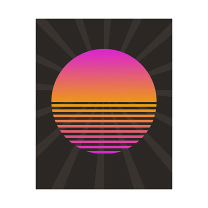 Sunset Grid Retro Poster
