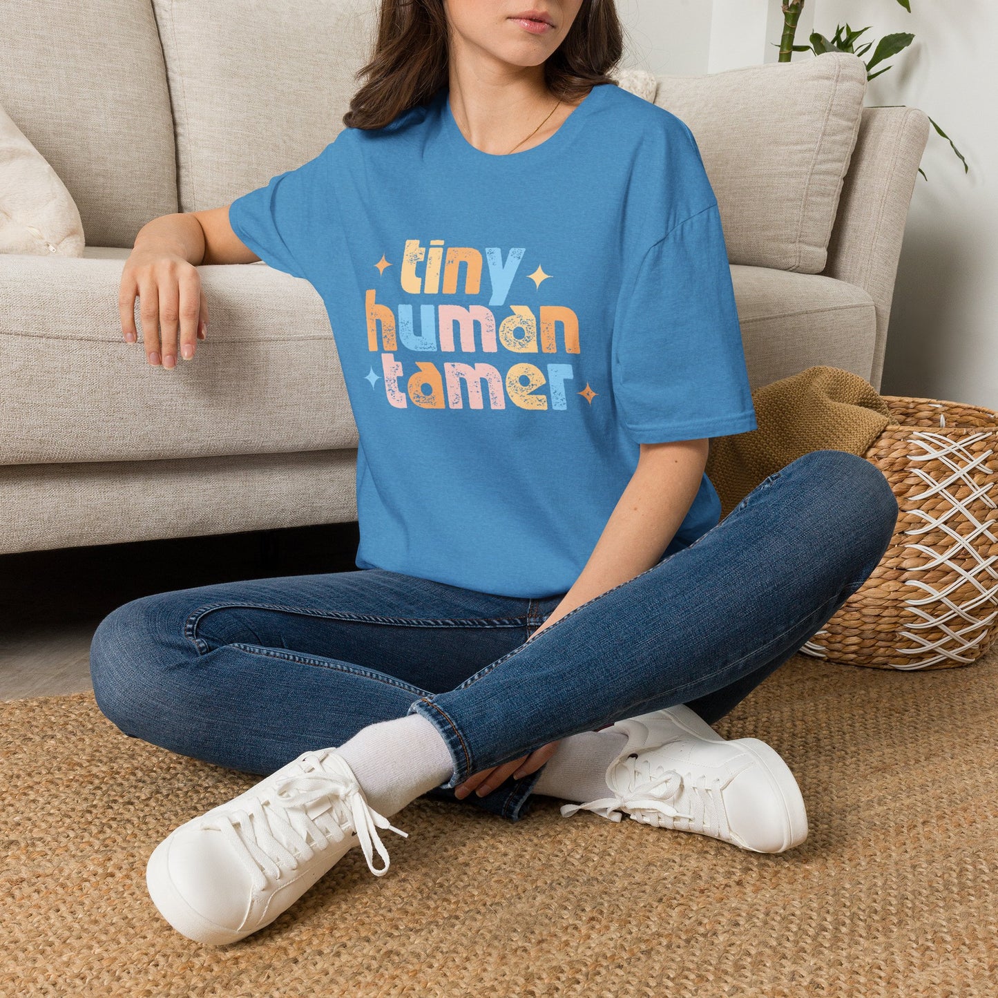 Tiny Human Tamer Retro Parenting Tee
