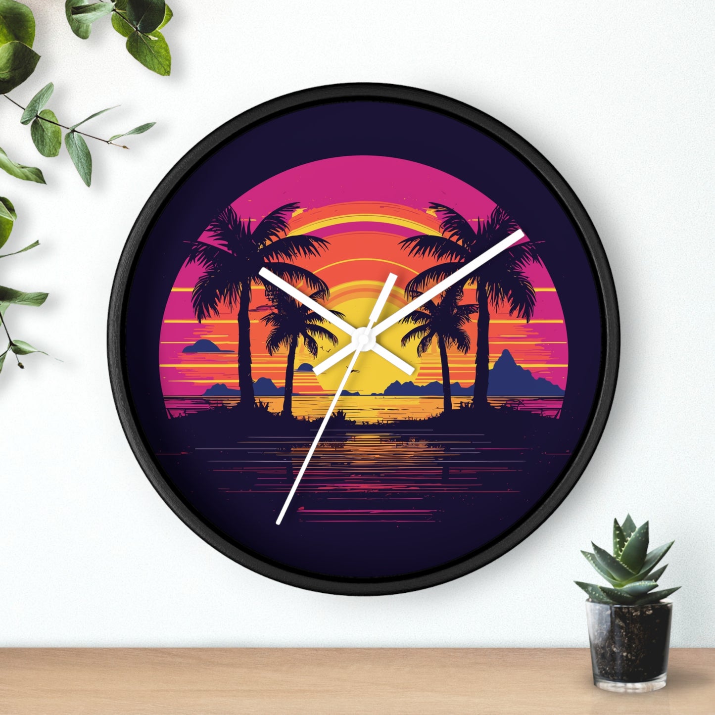 Neon Lagoon Wall Clock
