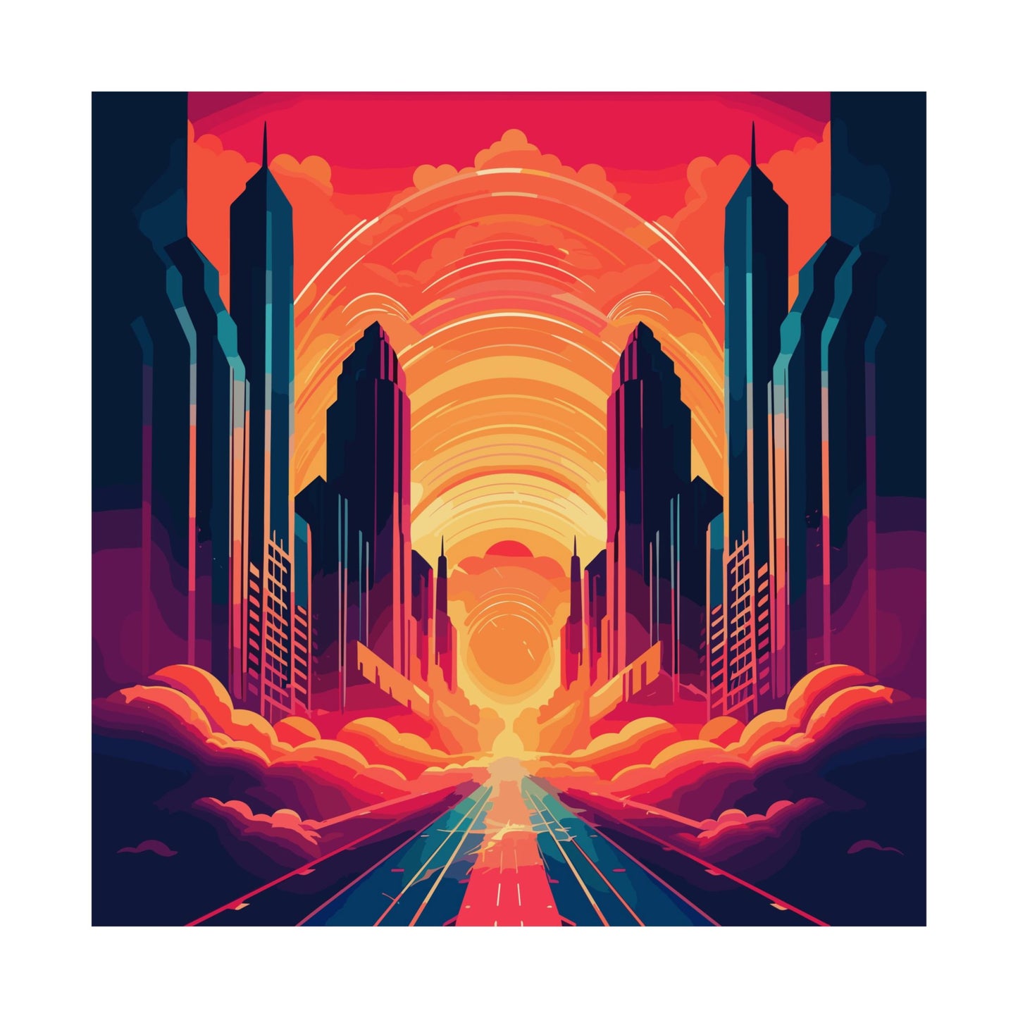 Twin Palms Square Art Print