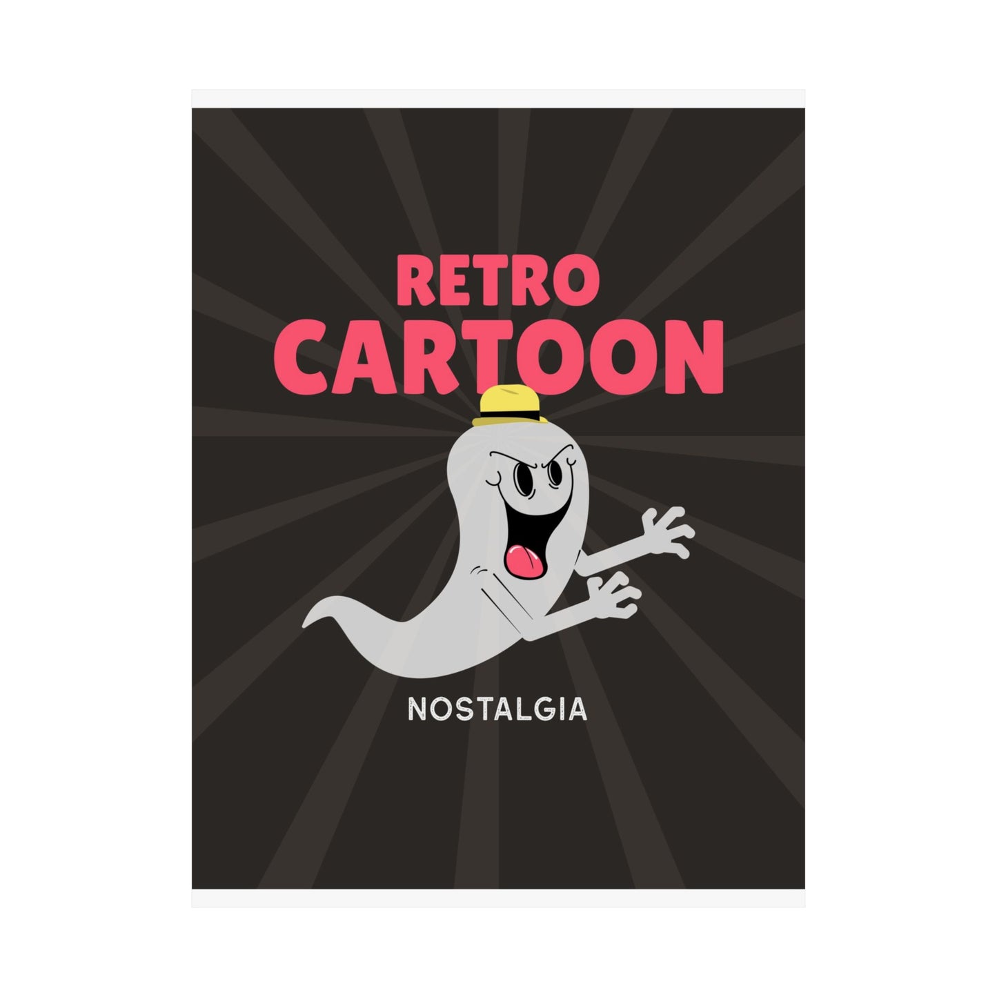 Retro Cartoon Ghost Retro Poster