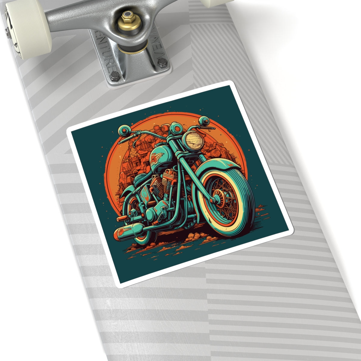 Classic Motorcycle Sunset Sticker