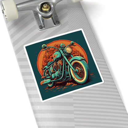 Classic Motorcycle Sunset Sticker