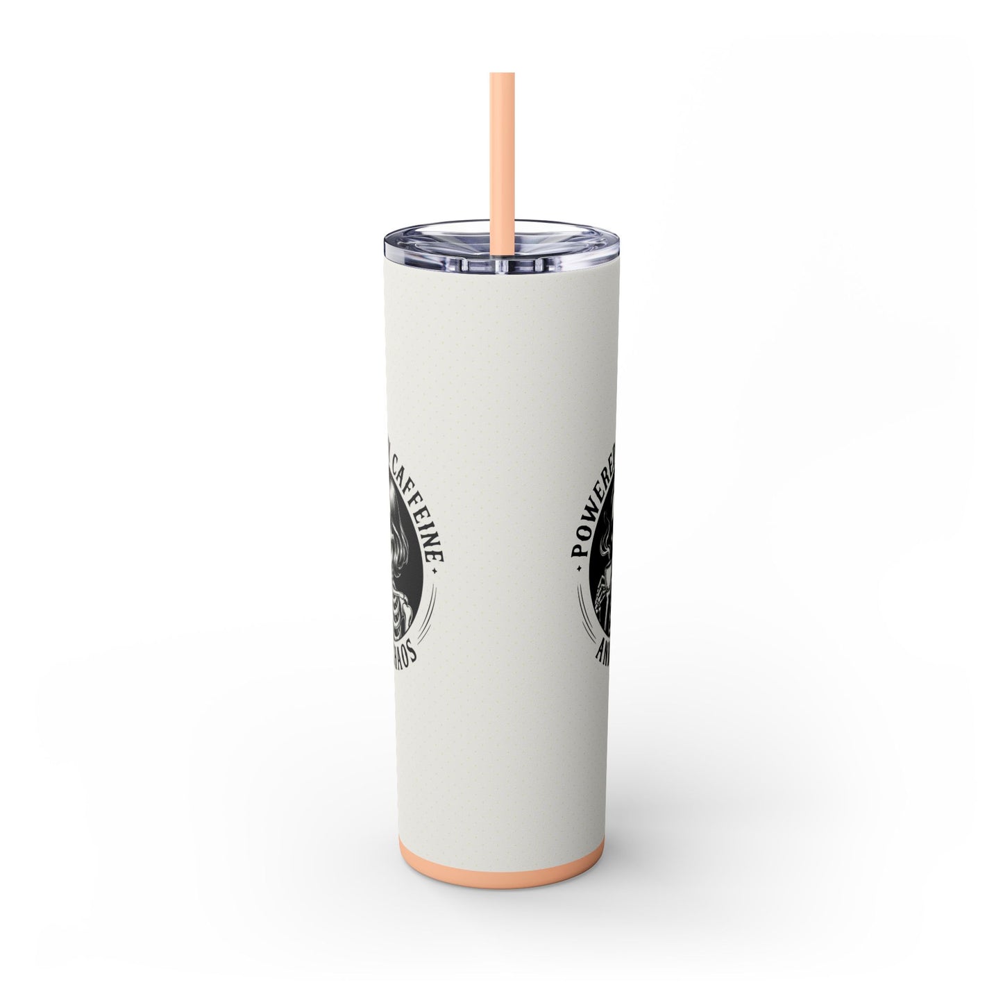 Powered by Caffeine and Chaos 20oz Skinny Tumbler