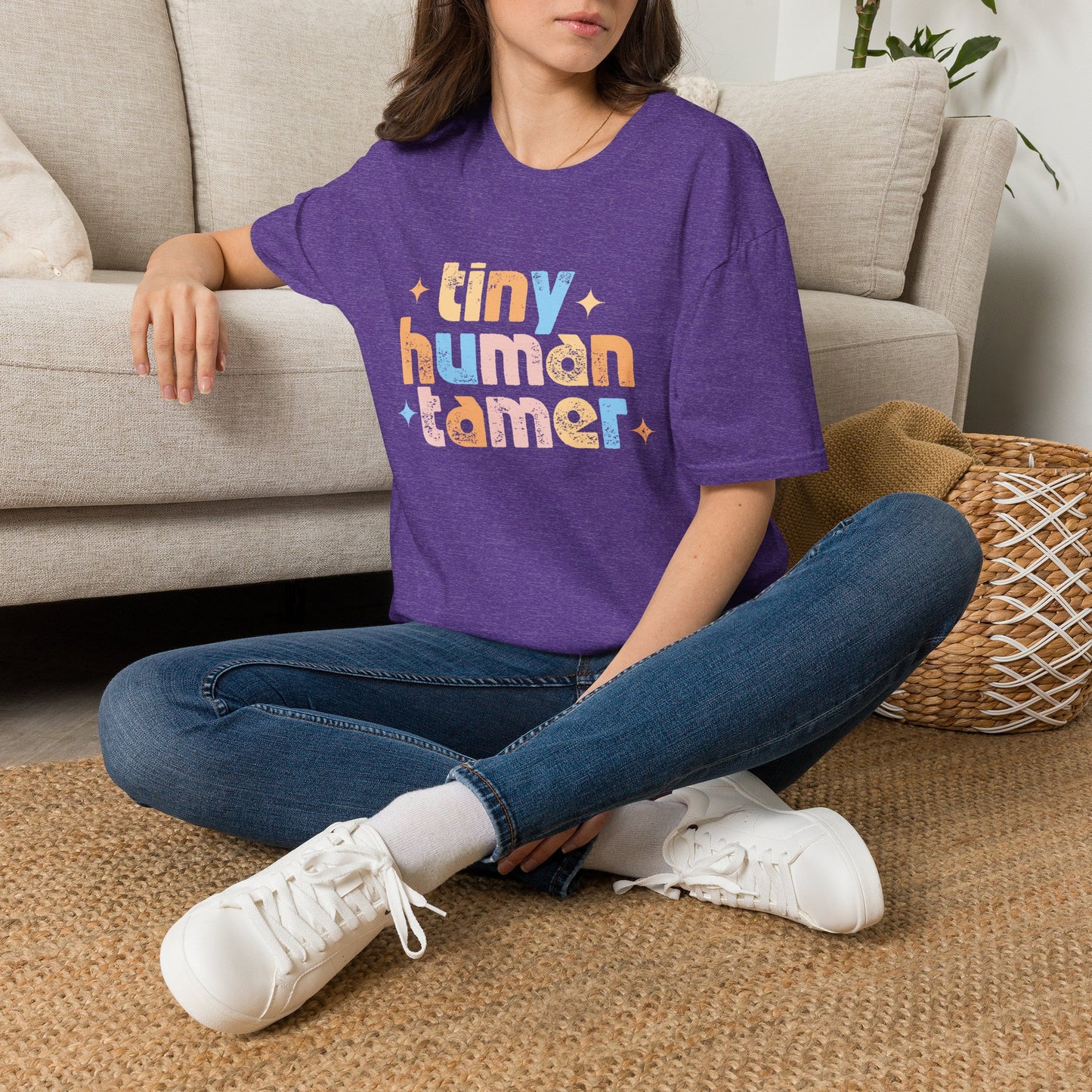 Tiny Human Tamer Retro Parenting Tee