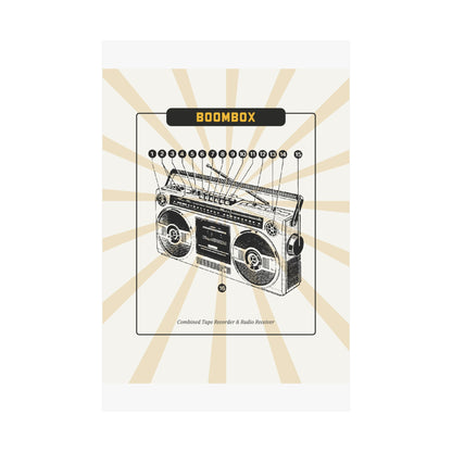 Boombox Blueprint Retro Poster