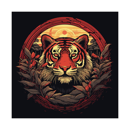 Tiger Wreath Square Art Print