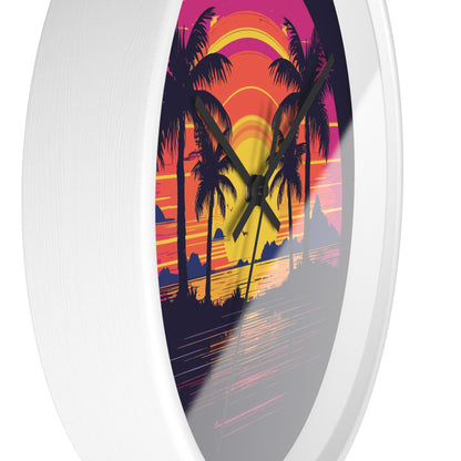 Neon Lagoon Wall Clock