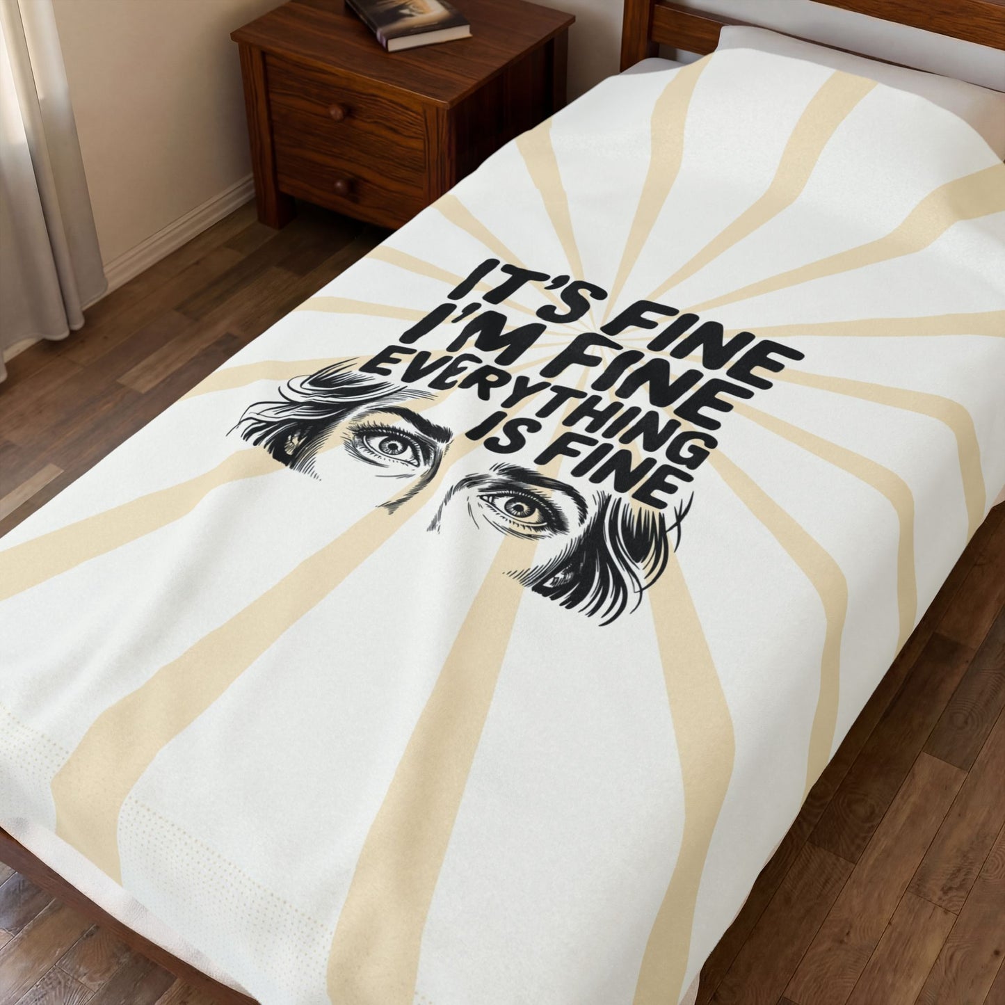 It's Fine I'm Fine Velveteen Plush Blanket