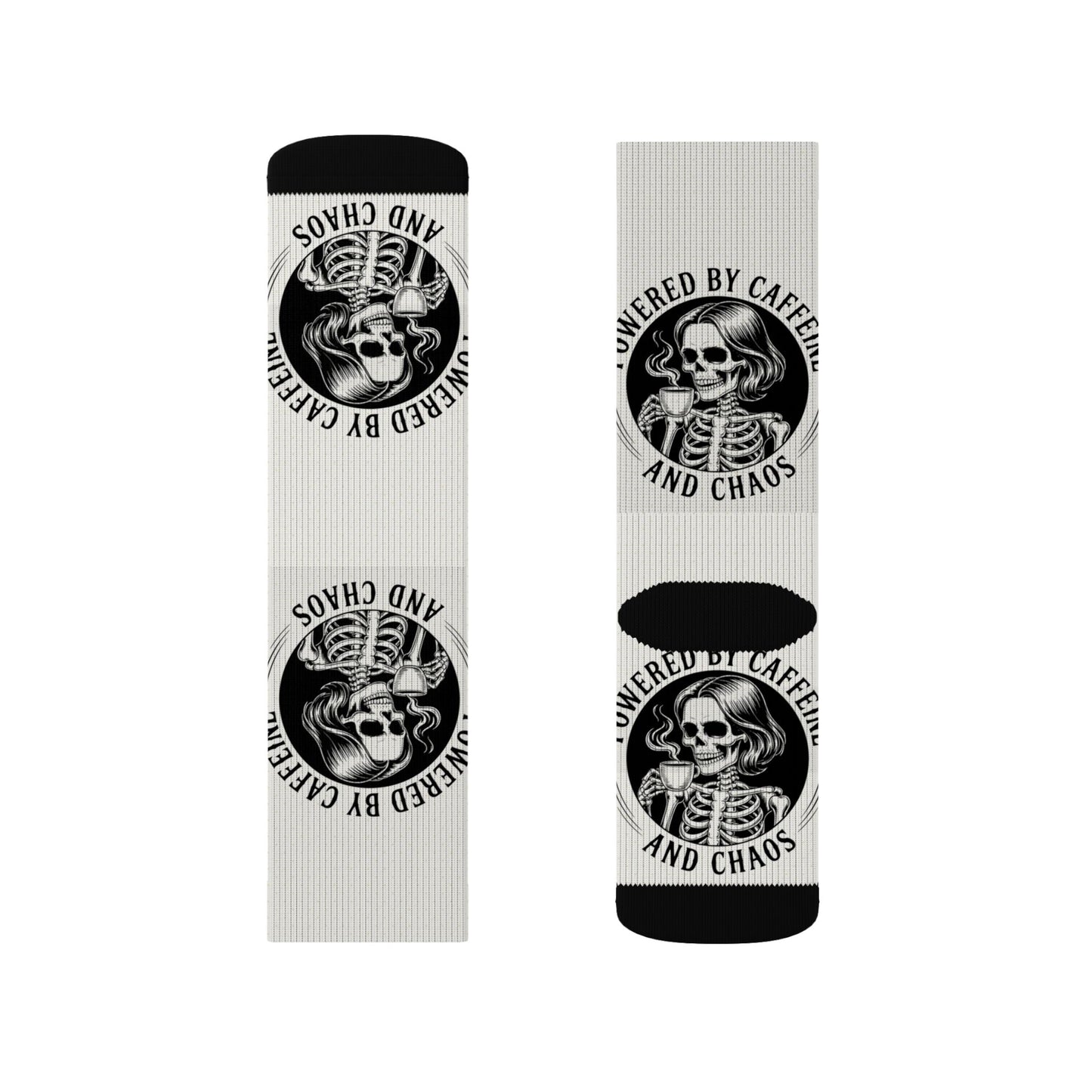 Powered by Caffeine and Chaos Crew Socks