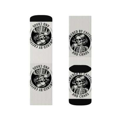 Powered by Caffeine and Chaos Crew Socks