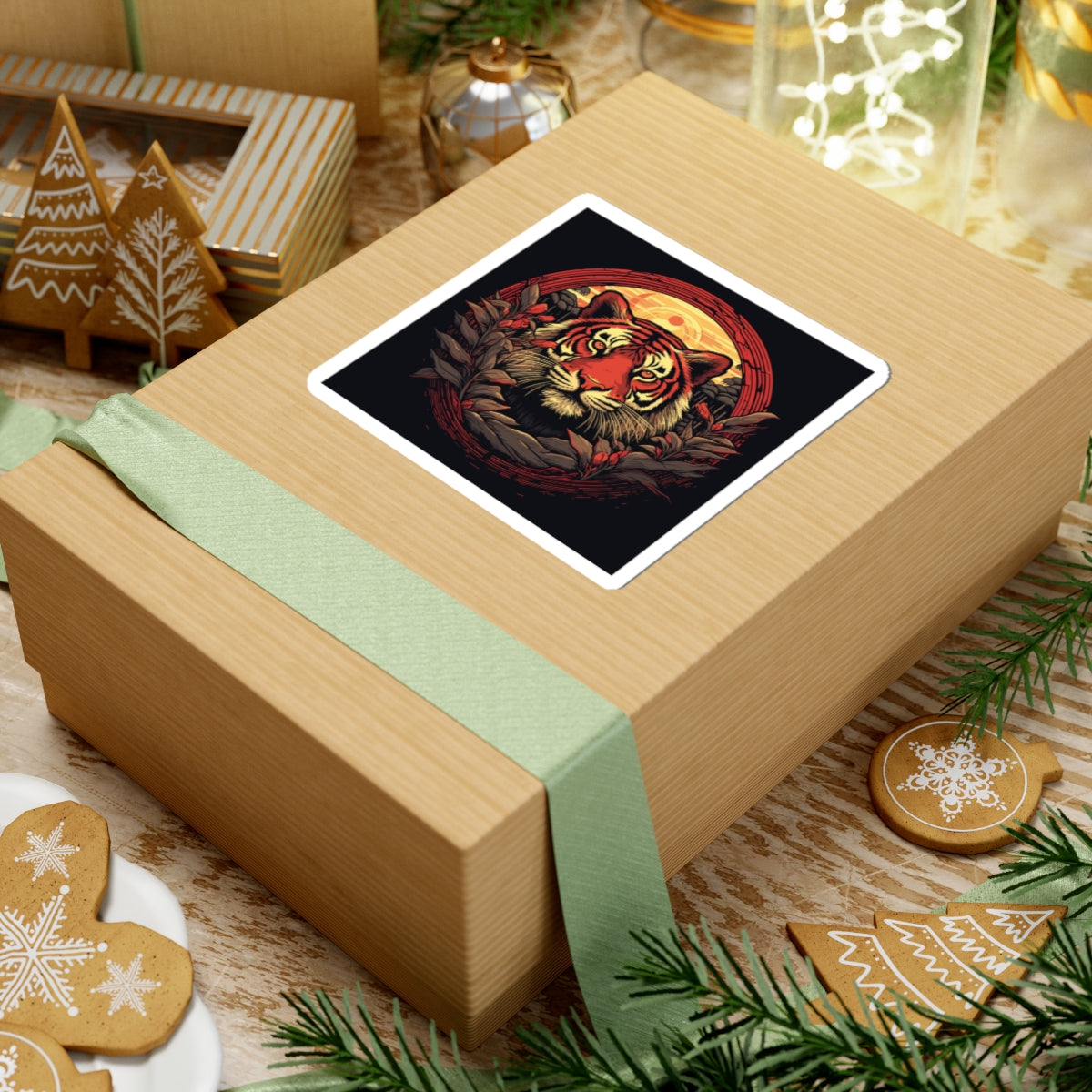 Tiger Wreath Sticker