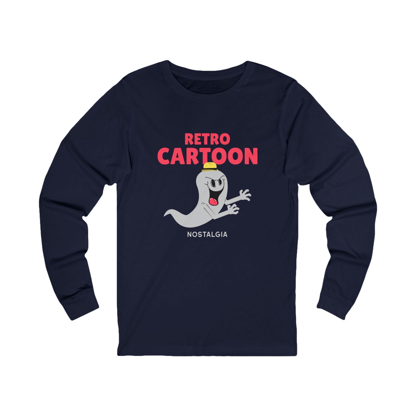 Retro Cartoon Ghost Long Sleeve Tee