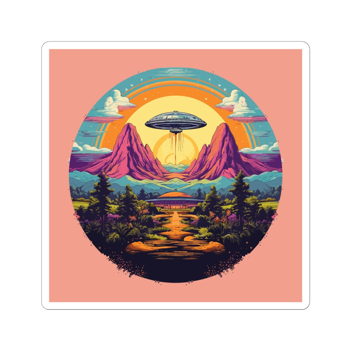 Rainbow Saucer Sticker