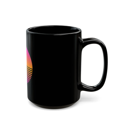 Sunset Grid Black Mug