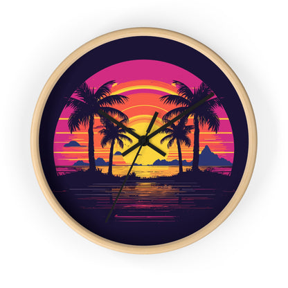 Neon Lagoon Wall Clock